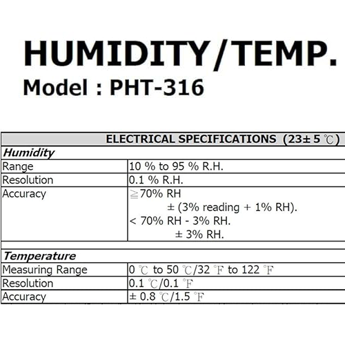 Digital Hygrometer For Humidity And Temperature Pen Type Lutron PHT-316
